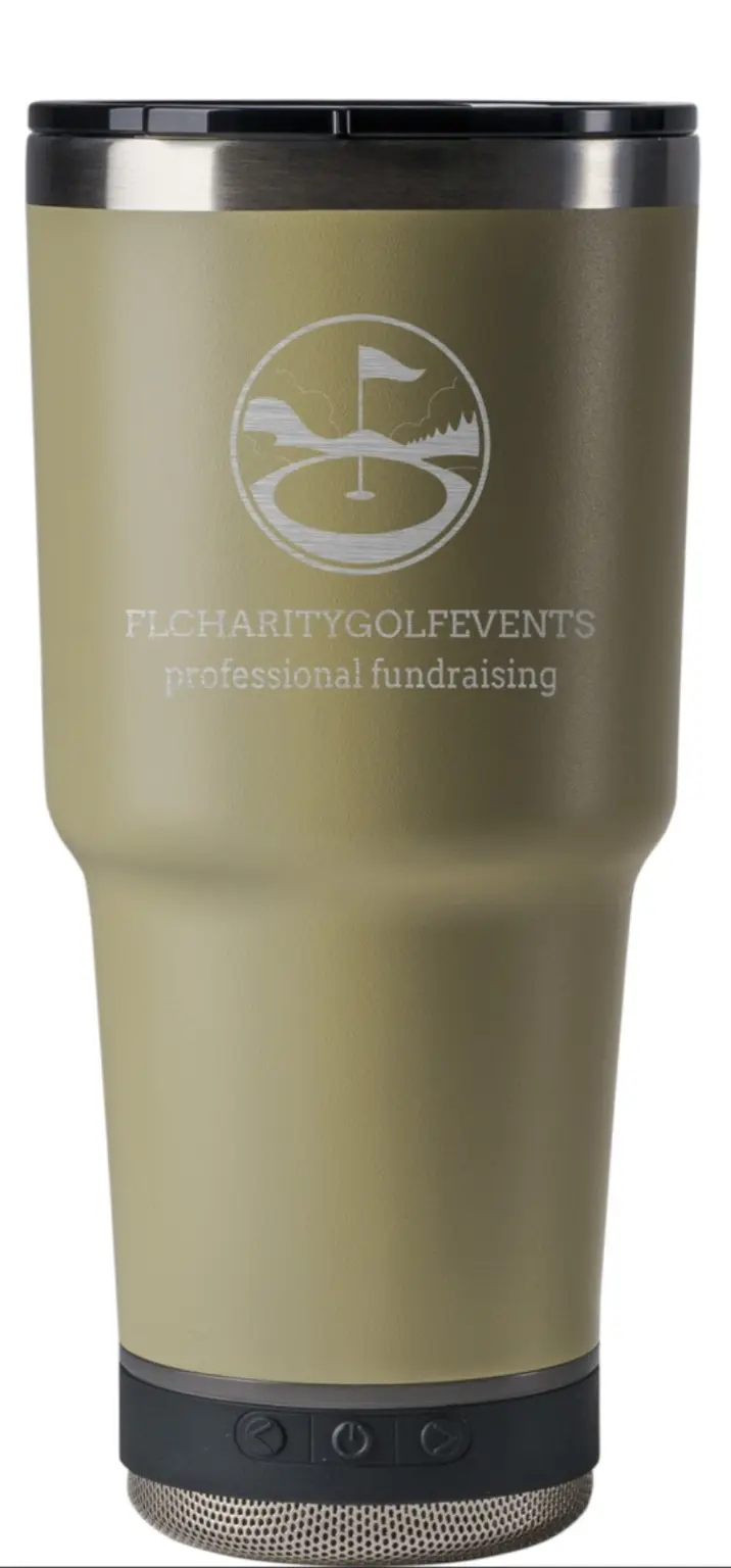 Custom gold speaker tumbler