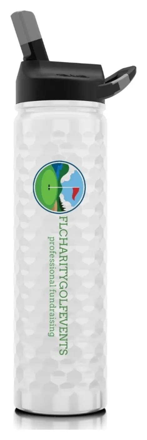 Custom white golf-textured sports bottle